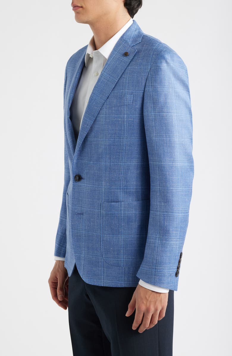 Peter Millar Crown Crafted Reynolds Plaid Sport Coat, Alternate, color, Dusk Blue