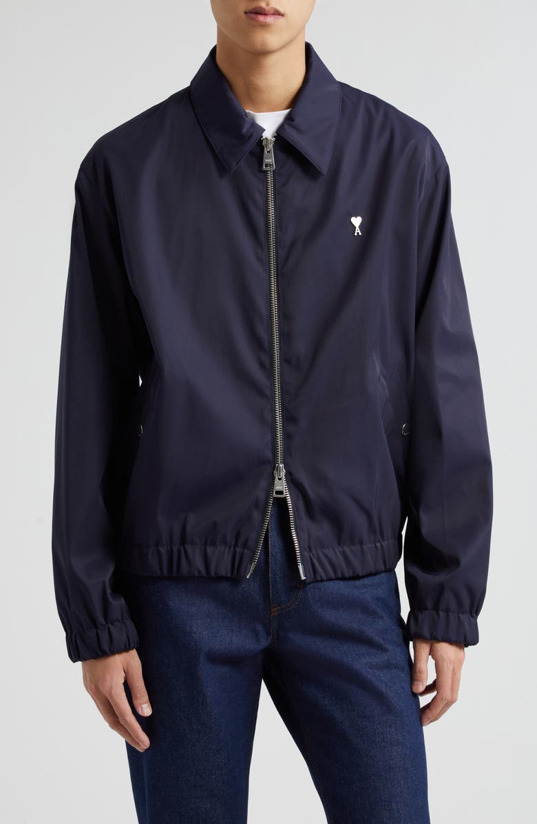 AMI PARIS Ami de Couer Nylon & Cotton Track Jacket, Main, color, 