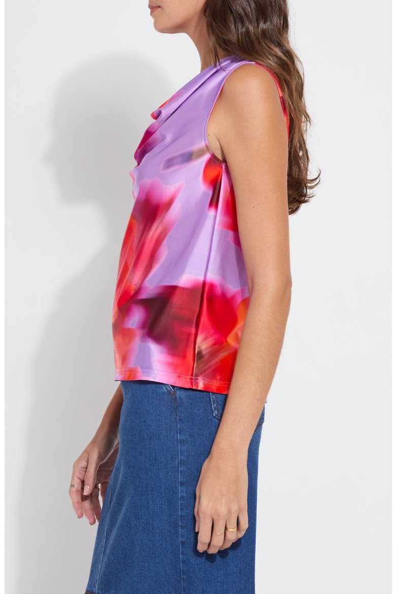 Rosario Draped Satin Top, Alternate, color, FLOATING FLORAL