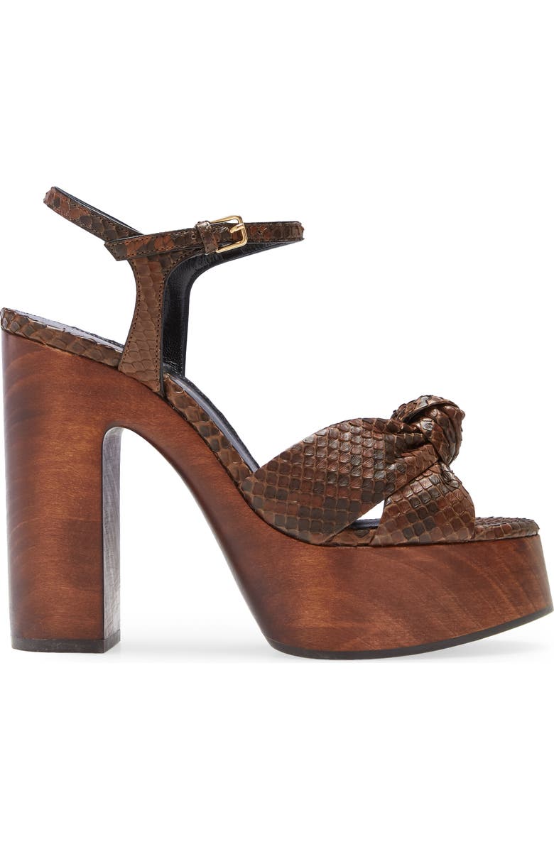 Saint Laurent Bianca Genuine Python Platform Sandal, Alternate, color,