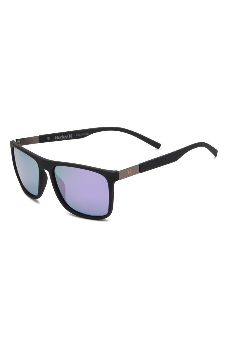 Hurley 48mm Square Sunglasses, Alternate, color, Charcoal