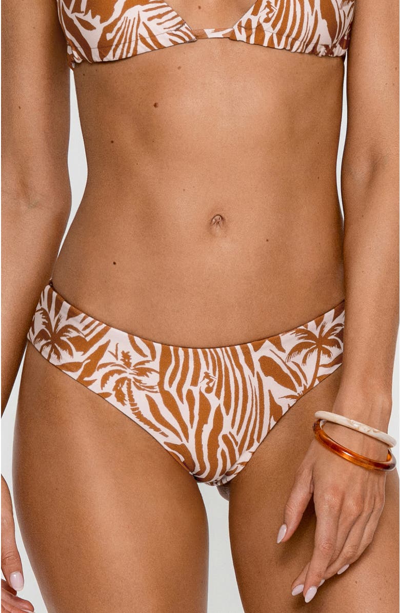 PS By Cupshe Reversible Ultra High Leg Extra Cheeky Bikini Bottom, Alternate, color, Brown
