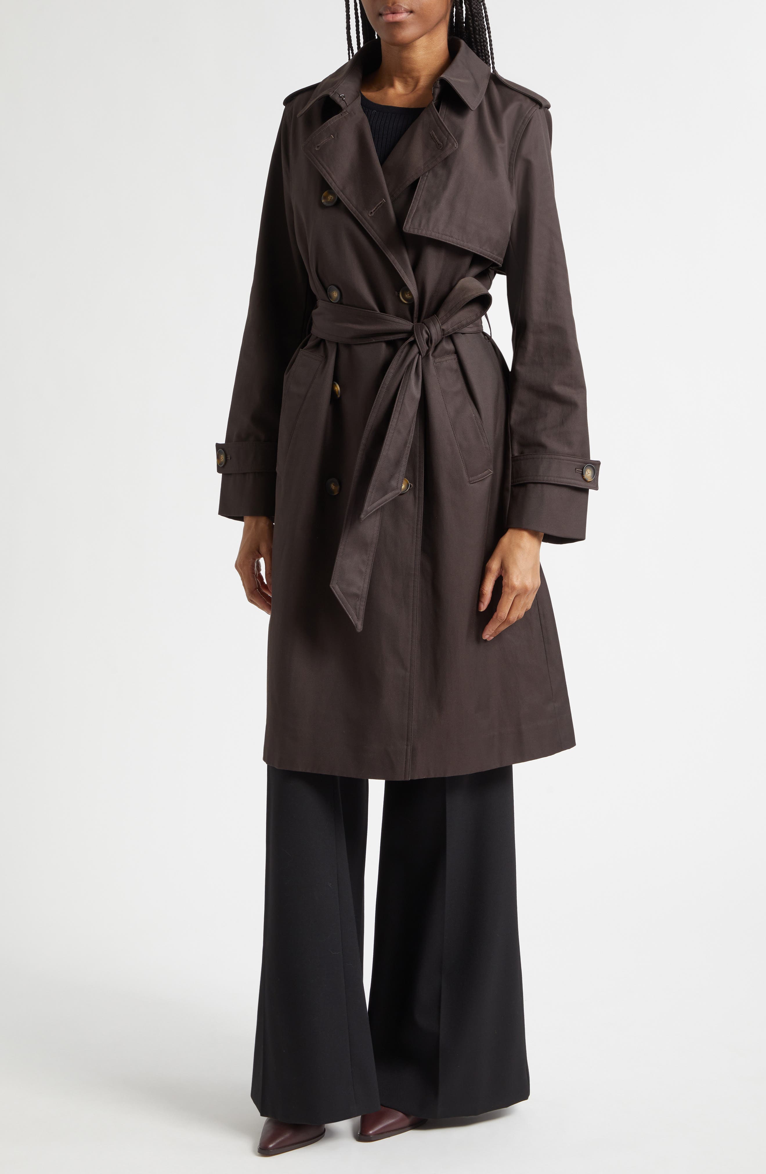 Azura Hooded Double Breasted Trench Coat (Women) | Nordstromrack