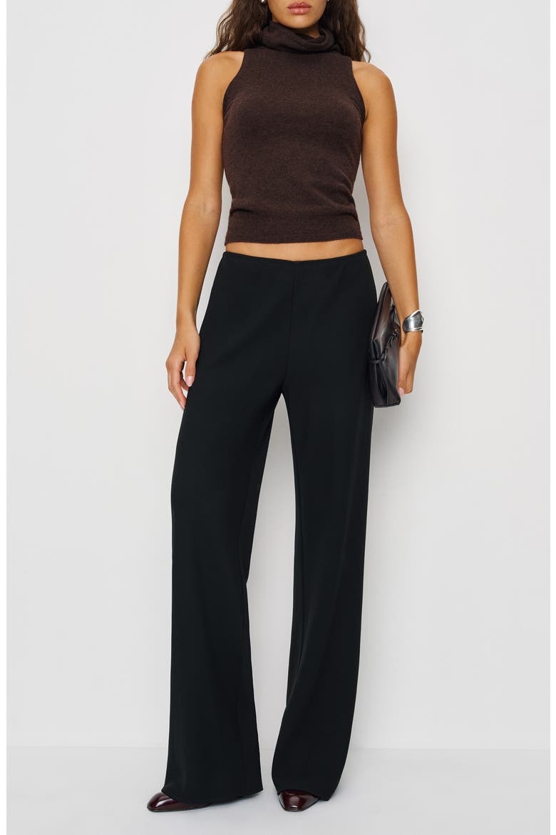 Gale Bias Cut High Waist Pants, Alternate, color, BLACK