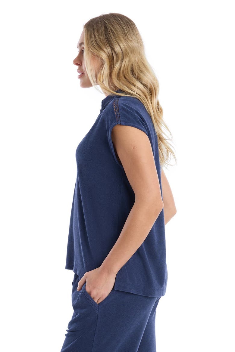 Crochet Trim Polo Top, Alternate, color, Naval Academy