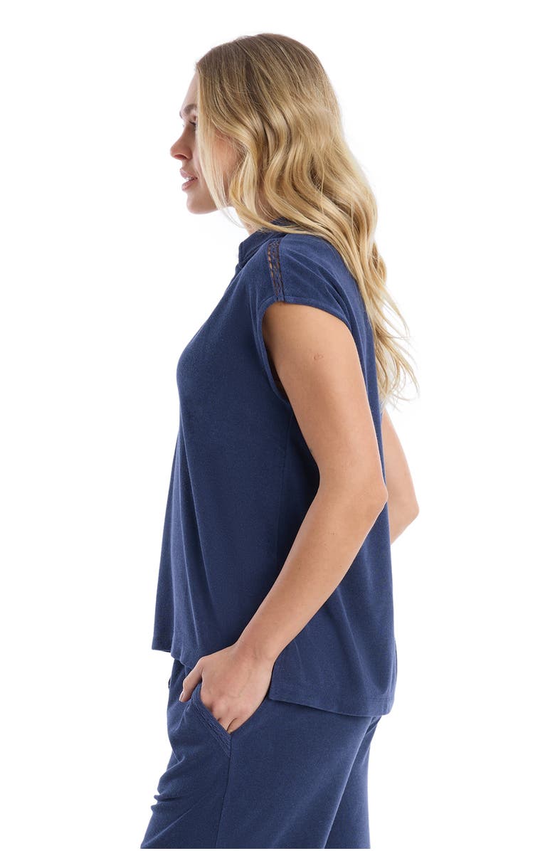 Wilt Crochet Trim Polo Top, Alternate, color, Naval Academy