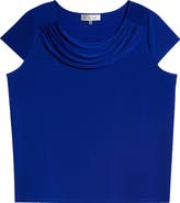 KASPER Cap Sleeve Cowl Neck Top