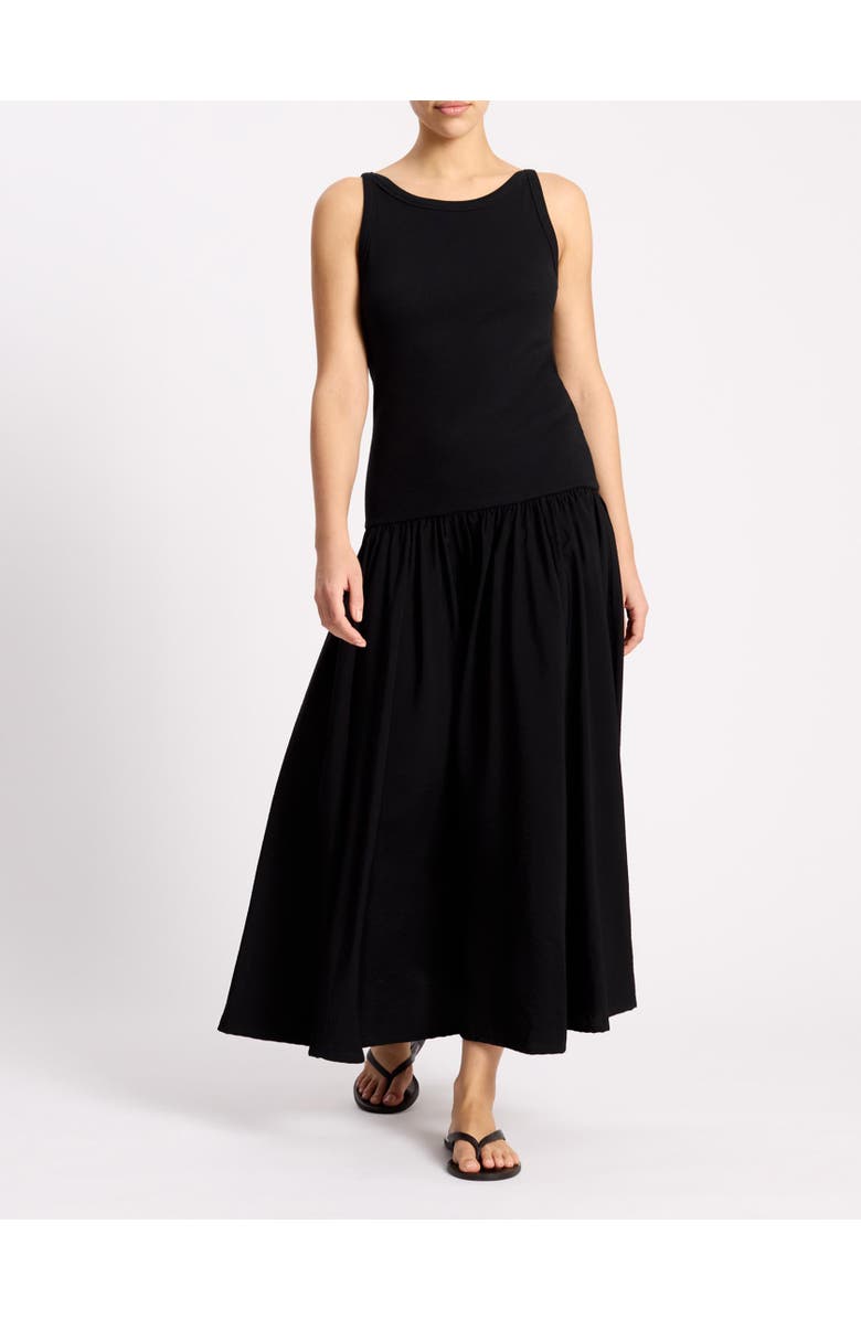 Albaray Ribbed Bodice Sleeveless Maxi Dress, Alternate, color, Black