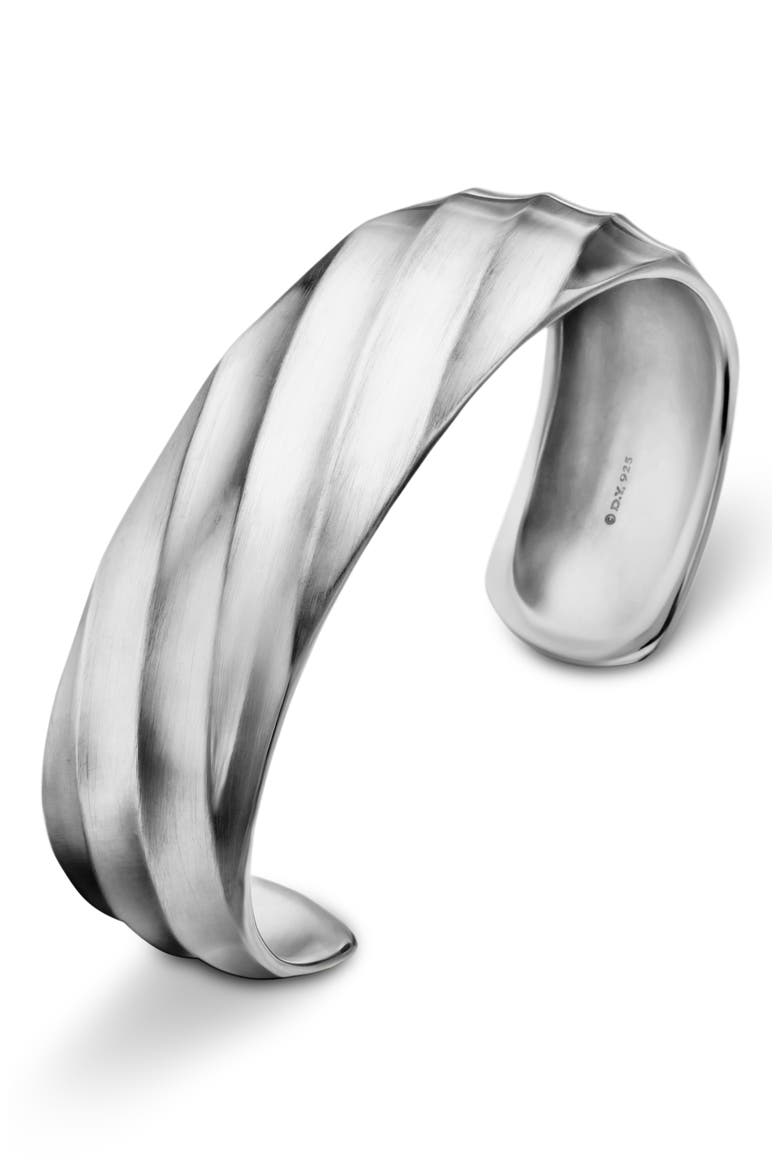 Cable Edge Cuff Bracelet in Recycled Sterling Silver, Alternate, color, STERLING SILVER