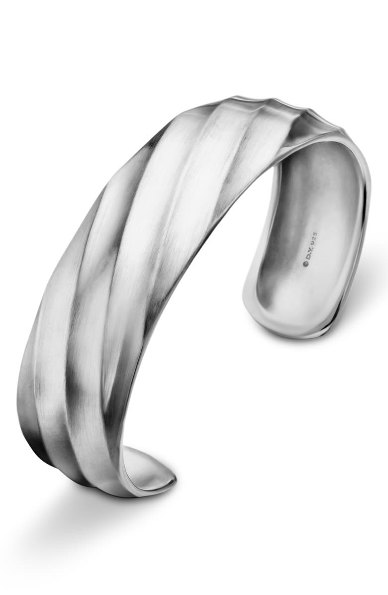 David Yurman Cable Edge Cuff Bracelet in Recycled Sterling Silver, Alternate, color, Sterling Silver