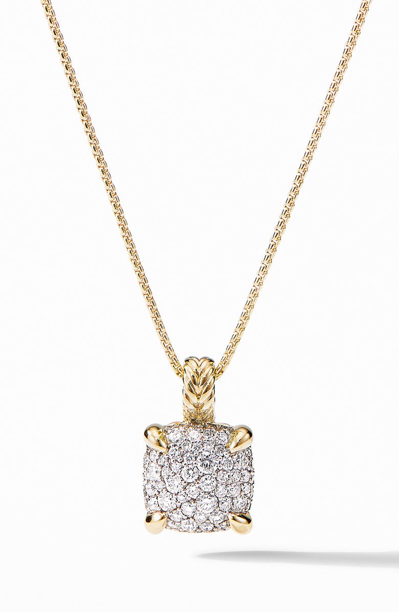 David Yurman Chatelaine<sup>®</sup> Pendant Necklace in 18K Yellow Gold with Full Pavé Diamonds, Main, color,