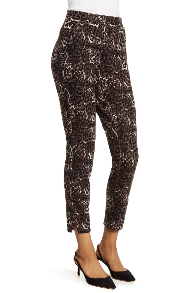 Hue Leopard 7/8 Ponte Leggings, Alternate, color, 