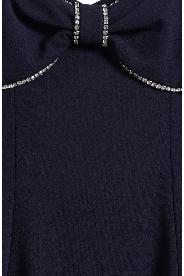 Rhinestone Bow Front Party Dress, Alternate, color, NAVY