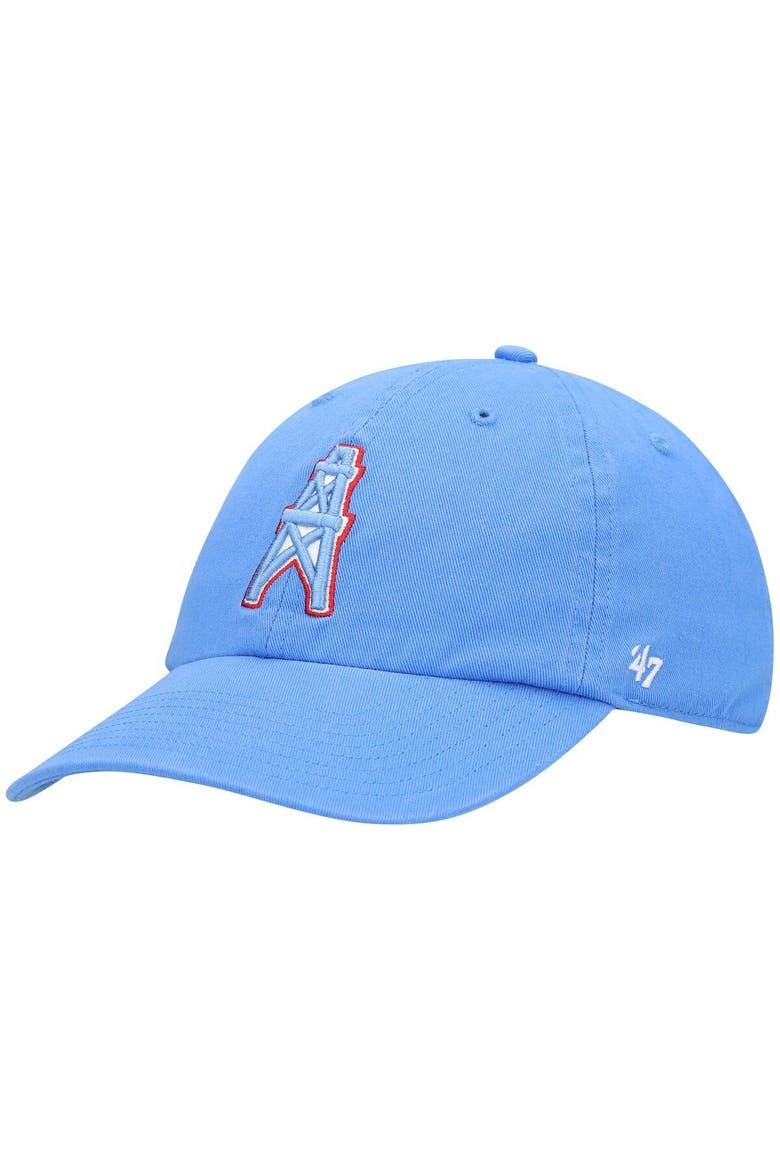 Men's '47 Light Blue Houston Oilers Clean Up Legacy Adjustable Hat, Main, color, Light Blue