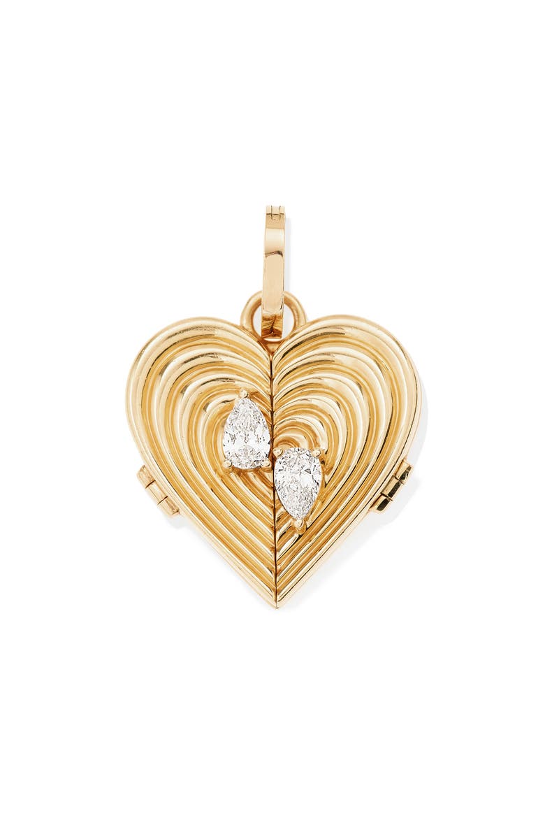 Heart Locket Charm, Main, color, 14K YELLOW GOLD