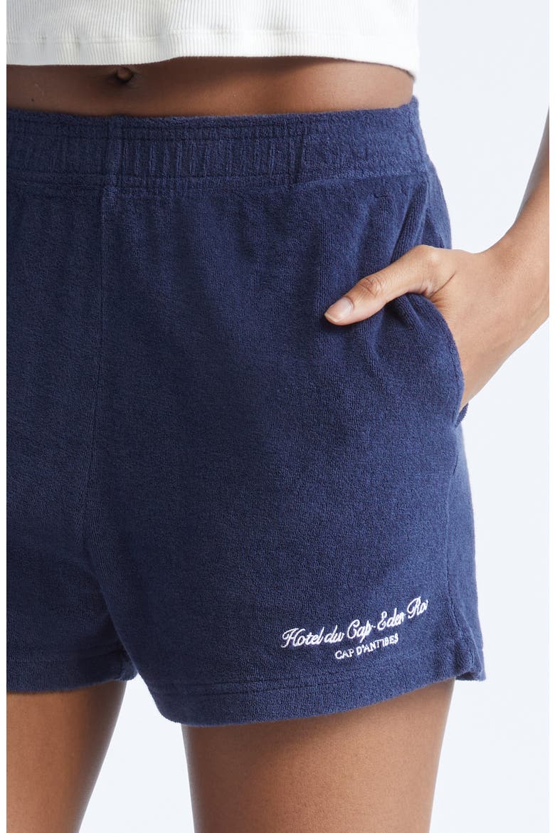 Eden Script Terry Shorts, Alternate, color, DARK NAVY