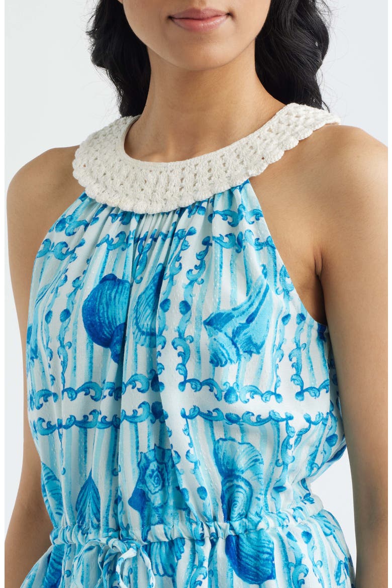 Seashell Print Sleeveless Top, Alternate, color, BLUE MULTI