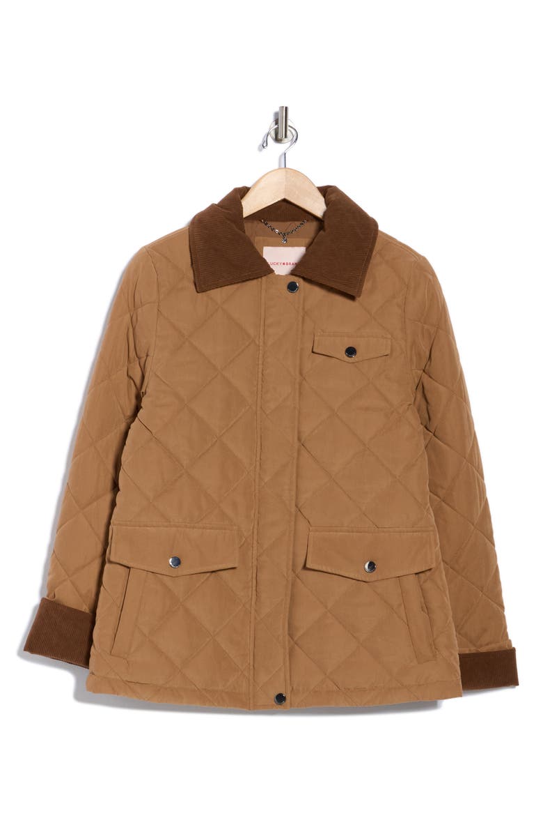 Lucky Brand Hunting Diamond Quilted Jacket, Alternate, color, Luggage