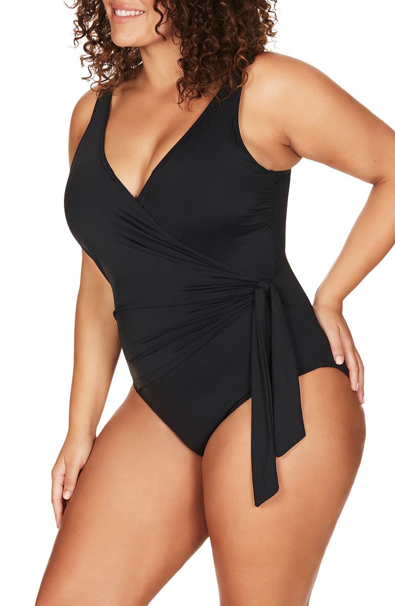 Artesands Hues Hayes D- & DD-Cup Underwire One-Piece Swimsuit, Alternate, color, Black