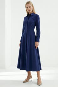 Exquise Fenetta Fitted Midi Shirt Dress