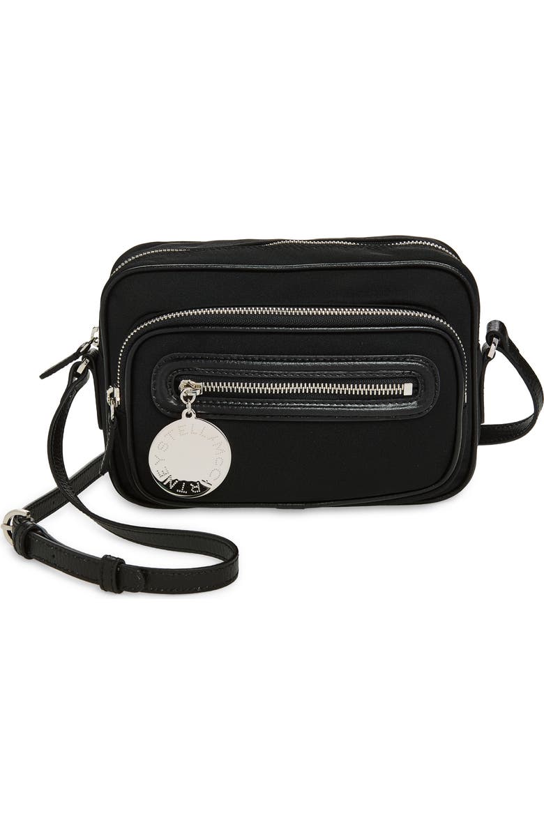 Stella McCartney Dartmoor Nylon Crossbody Bag, Main, color, Ultra Black