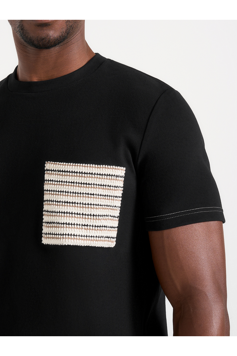 Joris Whipstitch Pocket Detail T Shirt, Alternate, color, Black