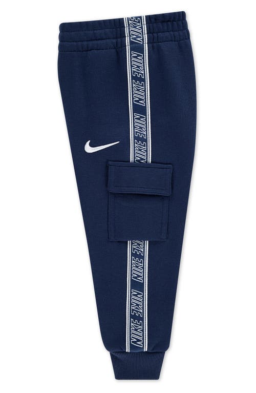 Nike Kids' Logo Taping Hoodie & Cargo Joggers Set In Blue