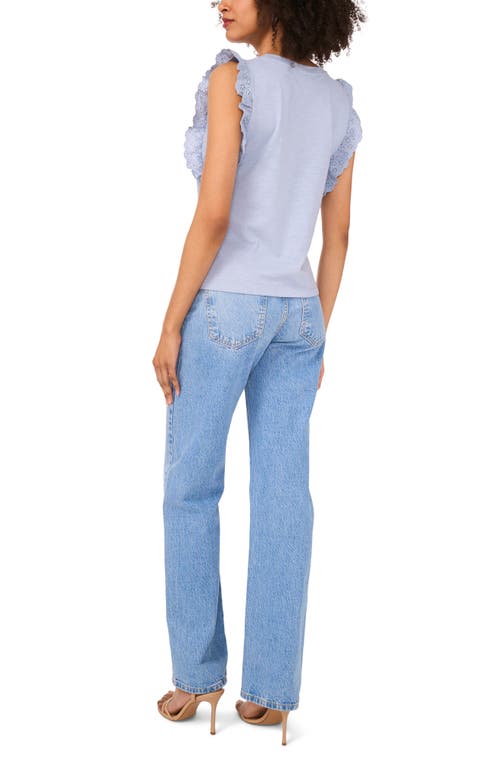 Two By Vince Camuto Ruffle Eyelet Tank Top In Blue