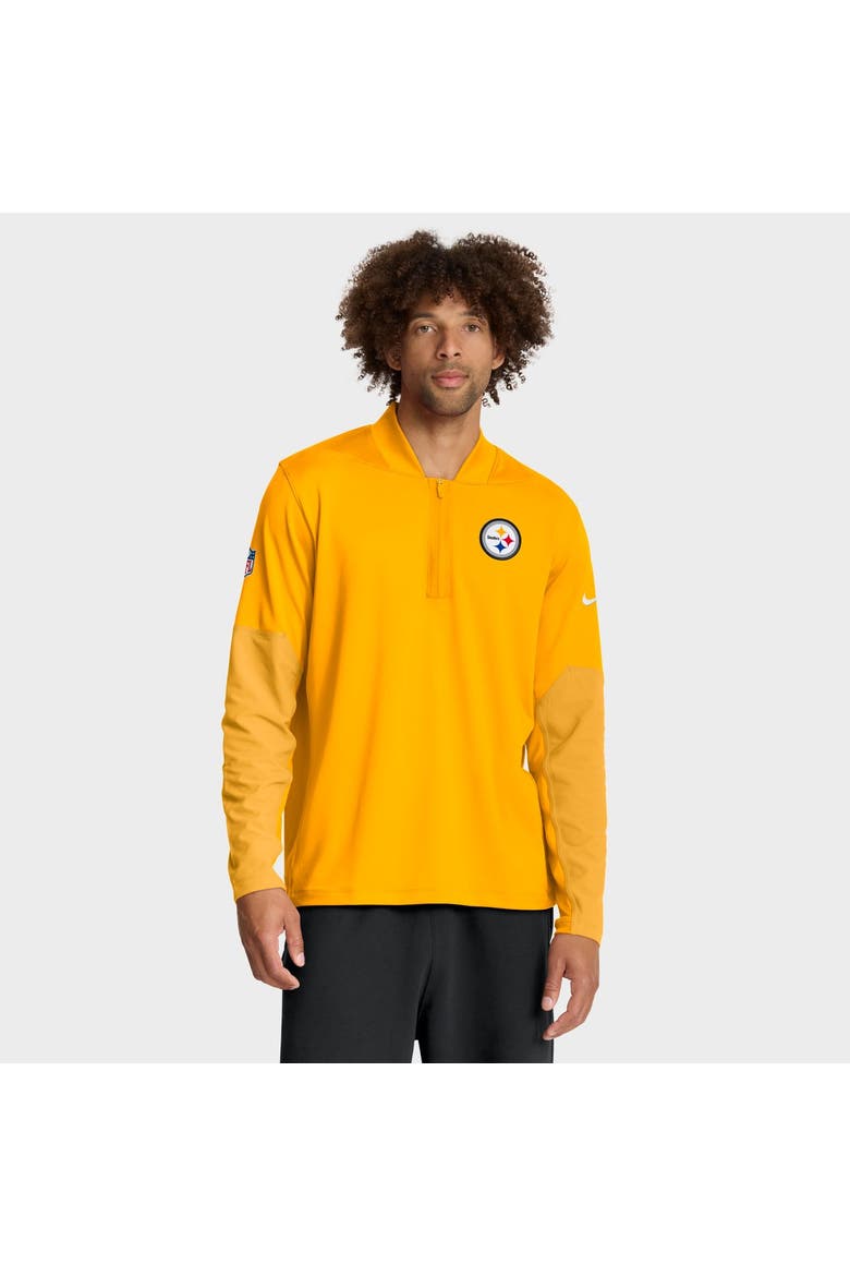 Men's Nike Gold Pittsburgh Steelers Sideline Dri-FIT Half-Zip Pullover, Main, color, Gold