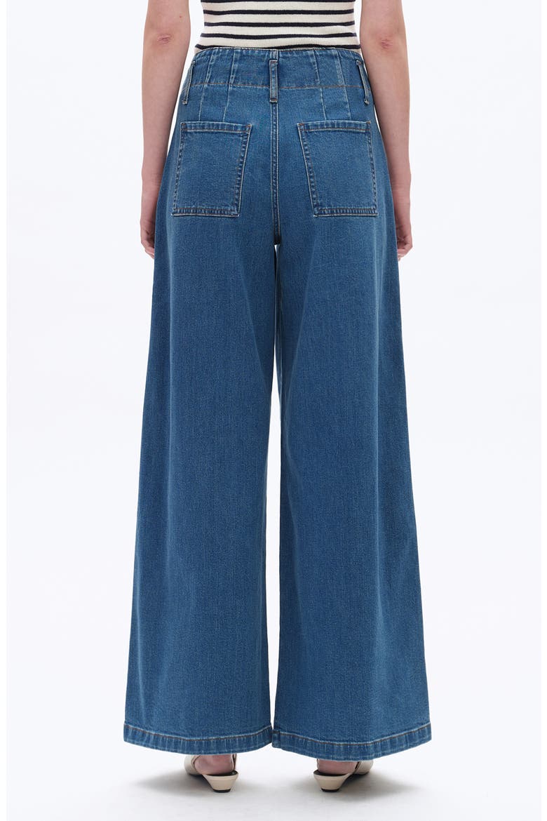 Darted High Waist Super Wide Leg Jeans, Alternate, color, RETRO MEDIUM BLUE