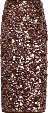 Milly Roxanne Paillette Midi Skirt