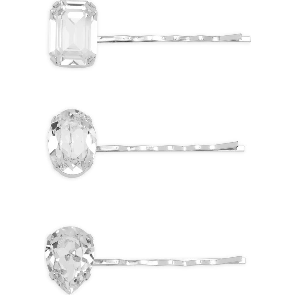 Jennifer Behr Karina Assorted 3-pack Czech Crystal Bobby Pins In Crystal