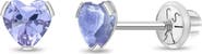 In Season Jewelry 14k Tiny Cubic Zirconia Heart Earrings