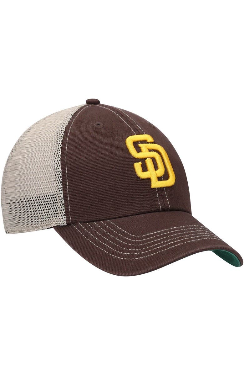 '47 Men's '47 Brown San Diego Padres Logo Trawler Clean Up Trucker Snapback Hat, Alternate, color, 