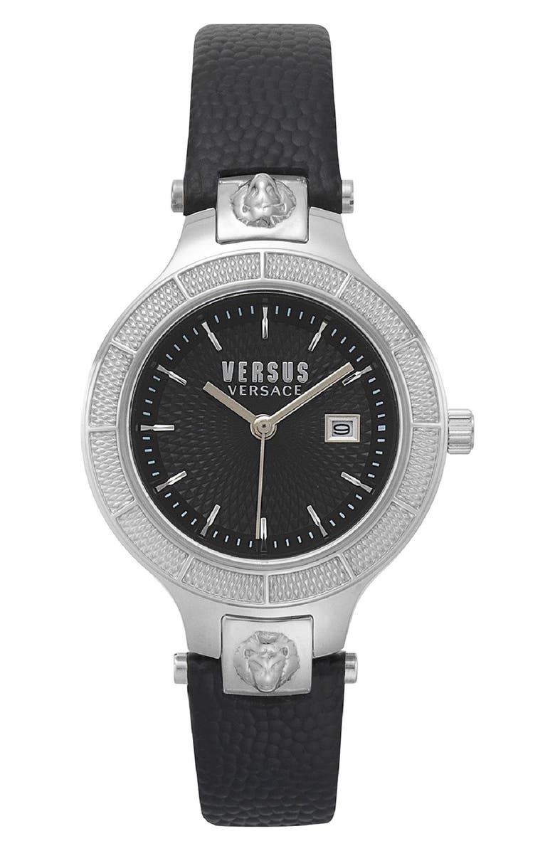 VERSUS Versace Claremont Leather Strap Watch, 32mm, Main, color,