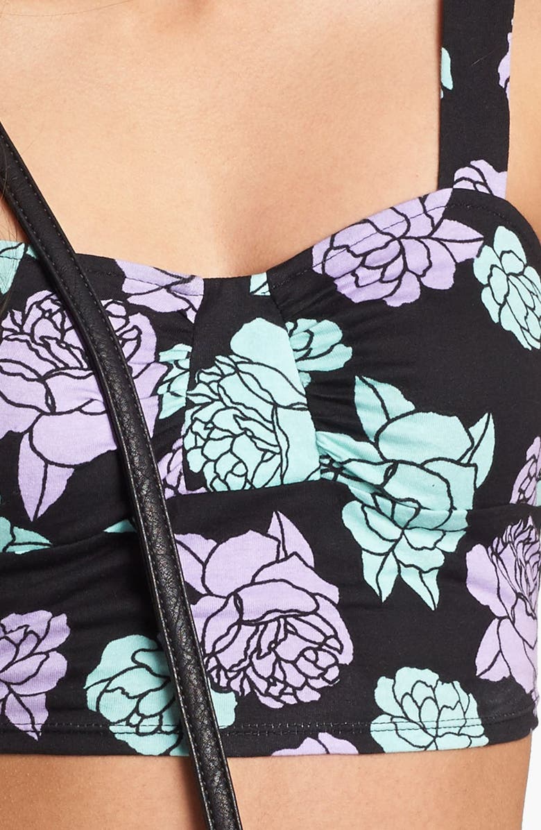 Painted Threads Print Long Line Bralette, Alternate, color, 