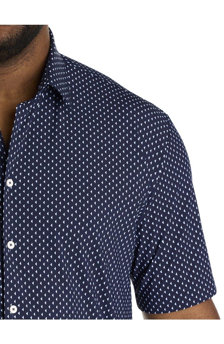 BOSS Big & Tall Roan Geometric Oxford Sport Shirt, Alternate, color, Navy