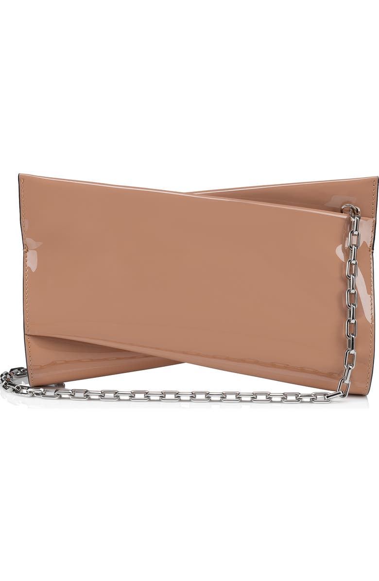 Christian Louboutin Small Loubitwist Patent Leather Clutch, Main, color, Blush