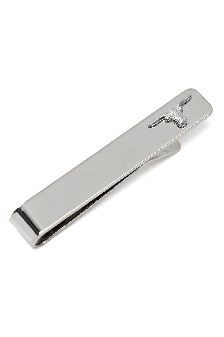 Longhorn Tie Bar, Main, color, SILVER