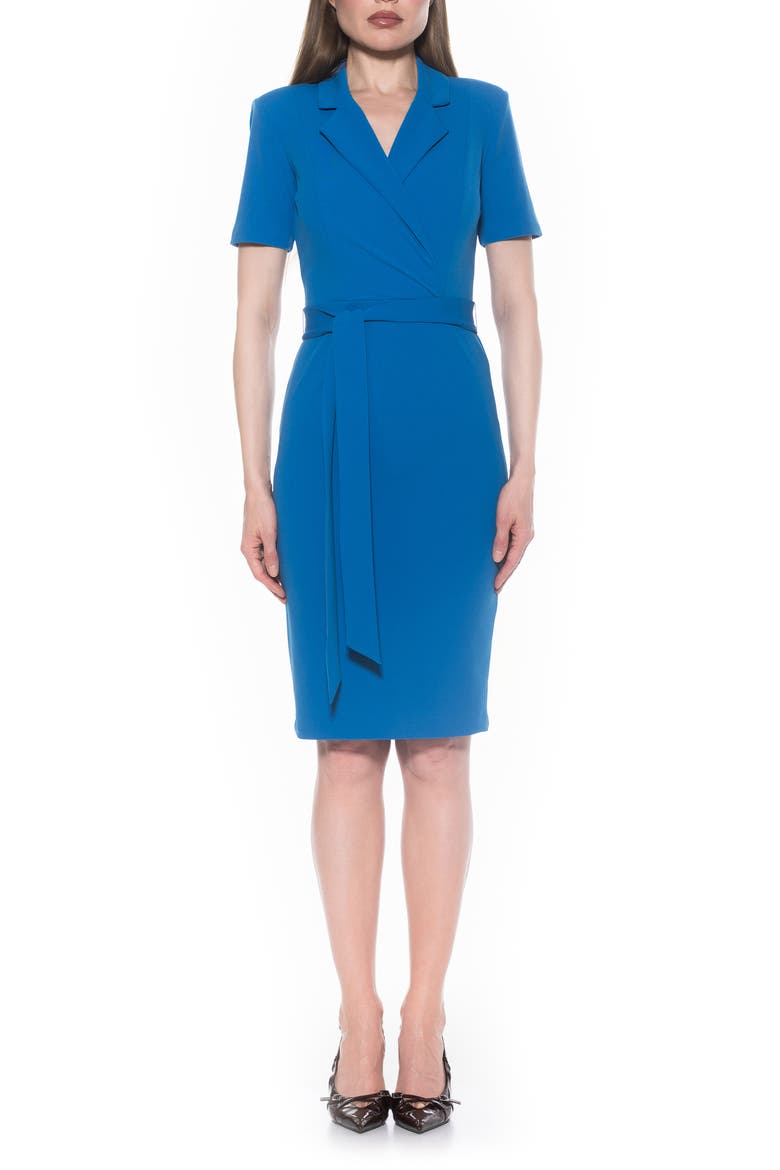 Lynne Belted Sheath Dress, Main, color, DENIM BLUE