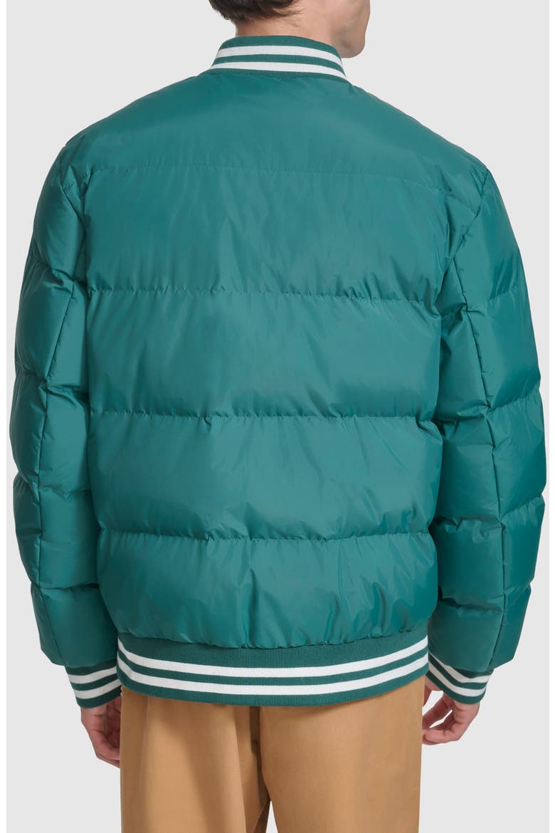 Varsity Quilted Bomber Jacket, Alternate, color, RAIN FOREST