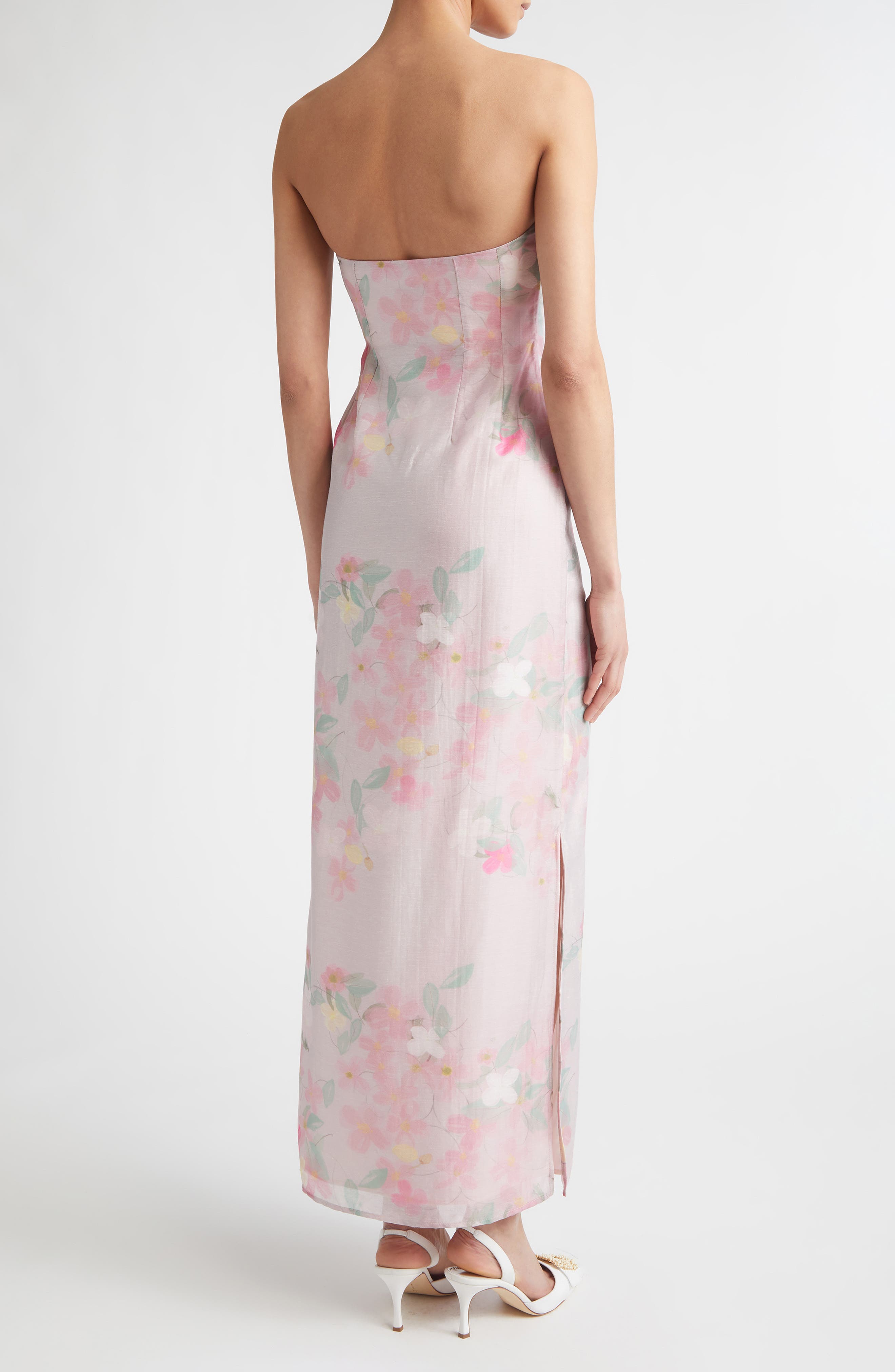 Elora Clematis Print Strapless Dress - image 2