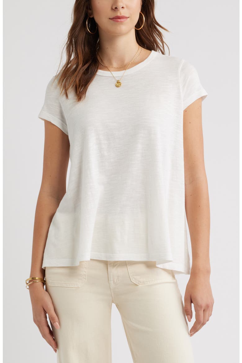 Cotton Blend Swing T-Shirt, Main, color, IVORY EGRET