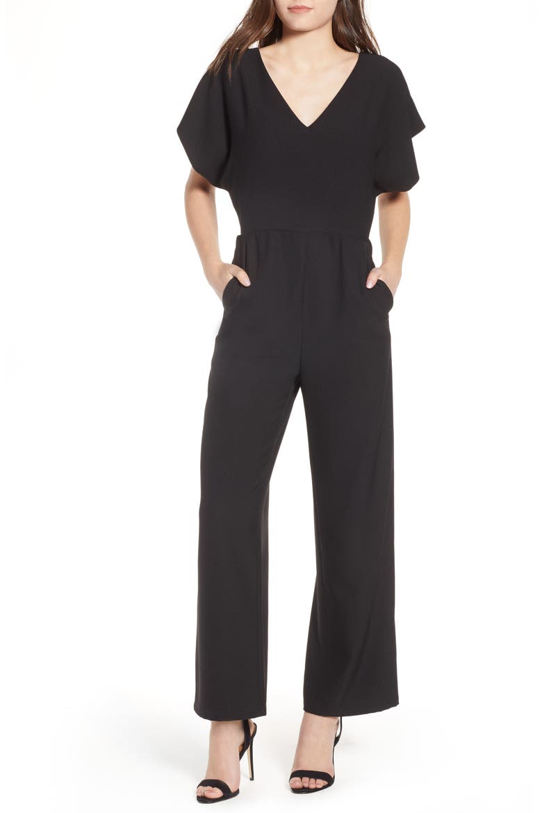 Easy Crepe Jumpsuit, Main, color, BLACK