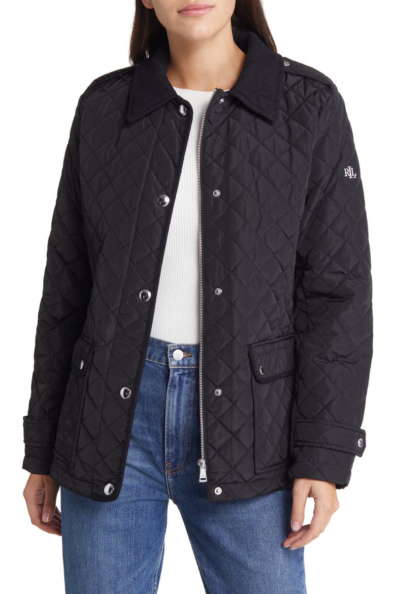 Belted Recycled Polyester Jacket, Alternate, color, BLACK