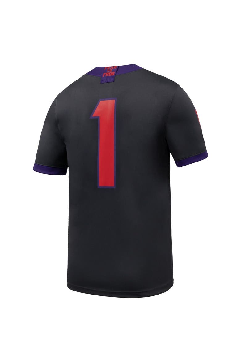 Men's Nike #1 Anthracite TCU Horned Frogs Alternate Game Football Jersey, Alternate, color, Anthracite