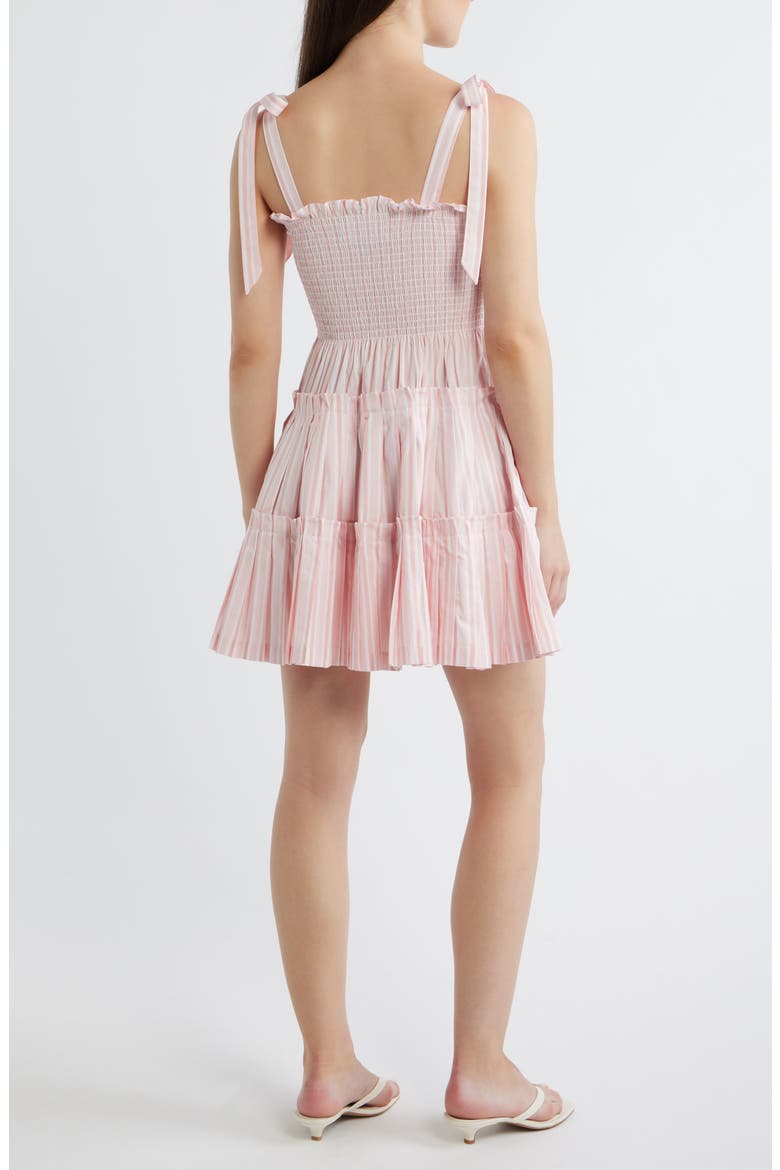 The Ribbon Tie Strap Minidress, Alternate, color, VARIEGATED STRIPE PINK