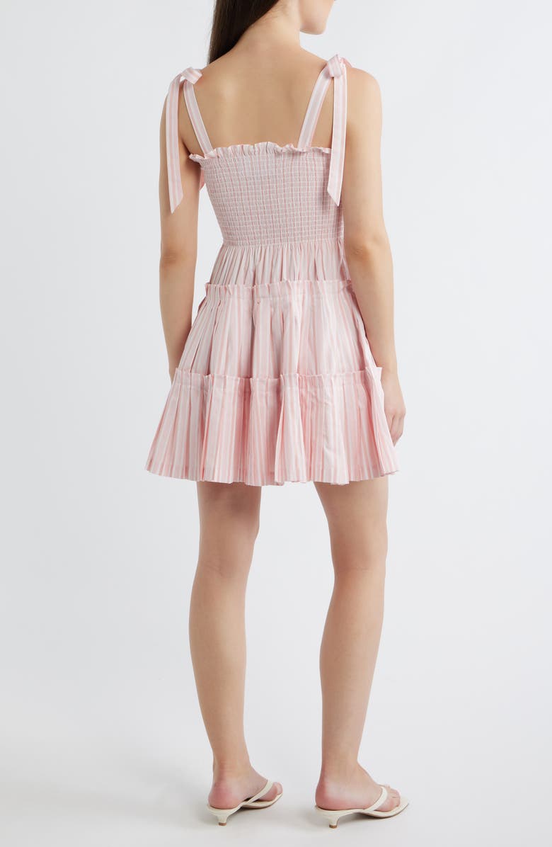 Hill House Home The Ribbon Tie Strap Minidress, Alternate, color, Variegated Stripe Pink