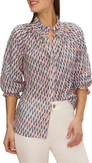 NIC+ZOE Sideways Cotton Crinkle Button-Up Shirt