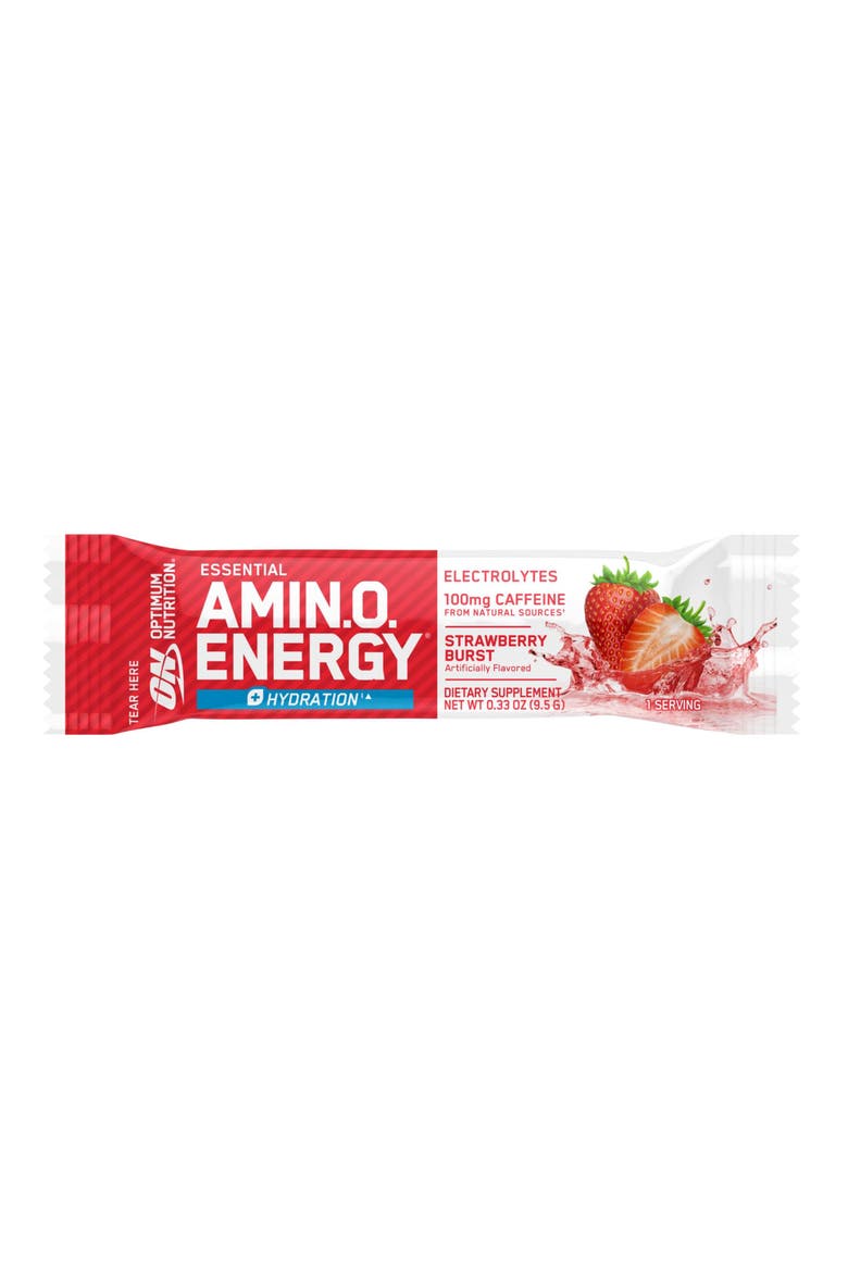 Amino Energy Plus Hydration Powder Stick Packs for Energy and Hydration Support, Strawberry Burst Flavor, 25 Count, Alternate, color, None